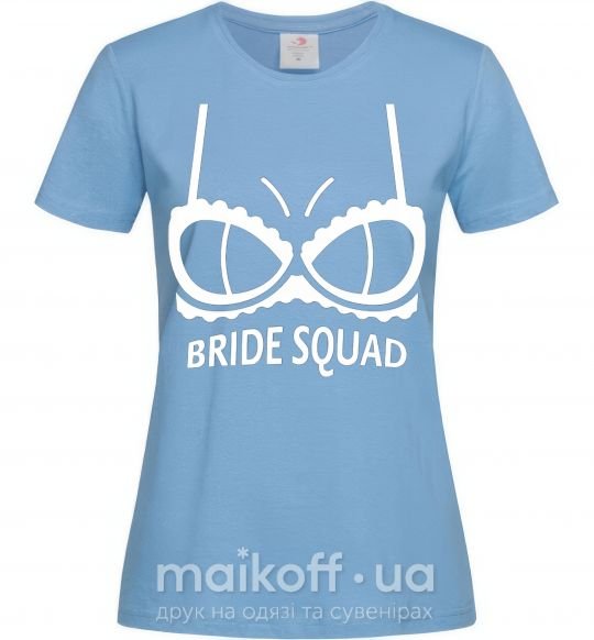 Женская футболка Bride squad brassiere white Голубой фото