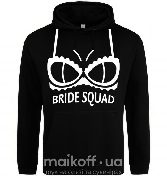 Женская толстовка (худи) Bride squad brassiere white Черный фото