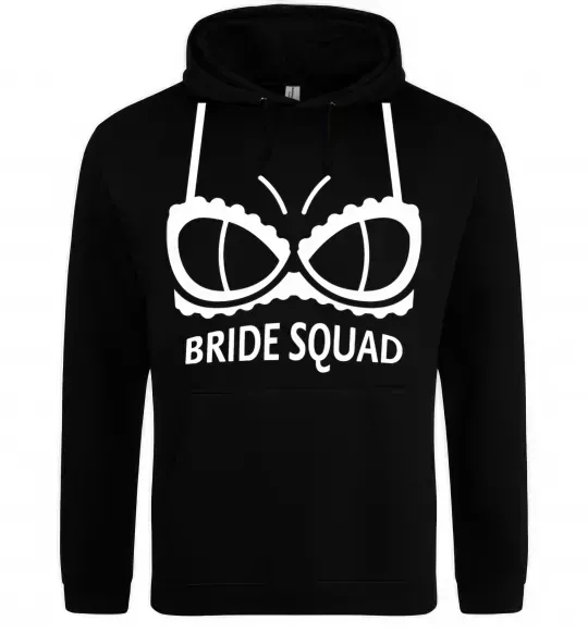 Женская толстовка (худи) Bride squad brassiere white Черный фото