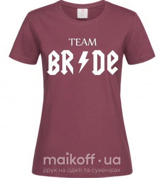 Женская футболка Team Bride ACDC Бордовый фото