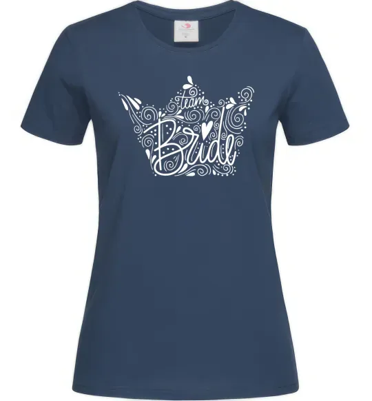 Женская футболка Team bride корона Темно-синий фото