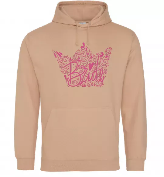 Женская толстовка (худи) Bride crown Песочный фото