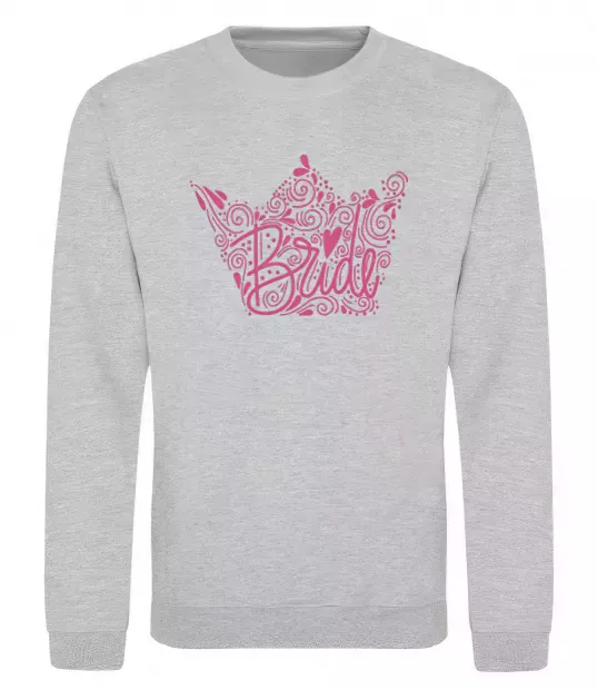 Світшот Bride crown Сірий меланж фото