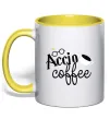Чашка з кольоровою ручкою Accio coffee Сонячно жовтий фото