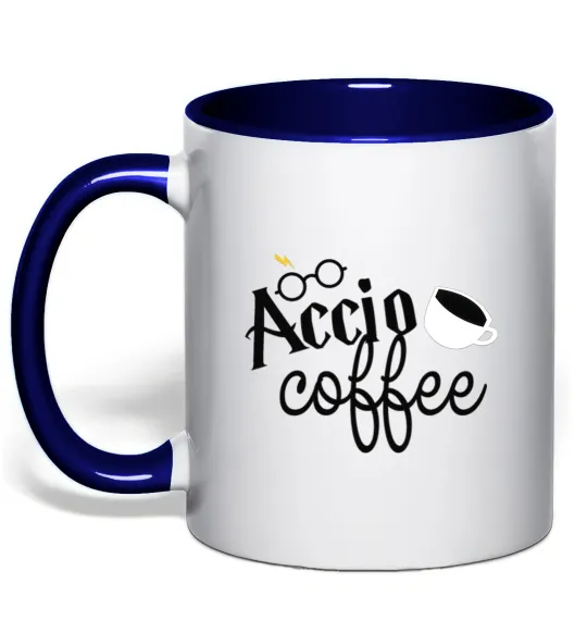 Чашка з кольоровою ручкою Accio coffee Глибокий темно-синій фото