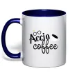 Чашка з кольоровою ручкою Accio coffee Глибокий темно-синій фото