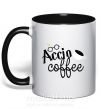 Чашка з кольоровою ручкою Accio coffee Чорний фото