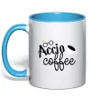 Чашка з кольоровою ручкою Accio coffee Блакитний фото