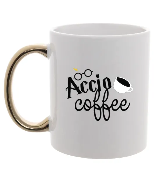 Чашка з кольоровою ручкою Accio coffee Золото фото