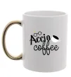Чашка з кольоровою ручкою Accio coffee Золото фото