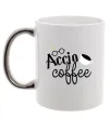 Чашка з кольоровою ручкою Accio coffee Срібло фото
