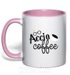 Чашка з кольоровою ручкою Accio coffee Ніжно рожевий фото
