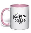 Чашка з кольоровою ручкою Accio coffee Ніжно рожевий фото