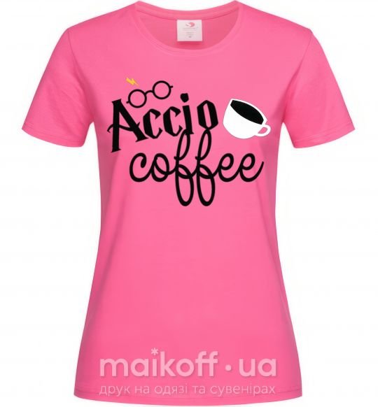 Жіноча футболка Accio coffee Яскраво-рожевий фото