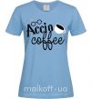 Жіноча футболка Accio coffee Блакитний фото