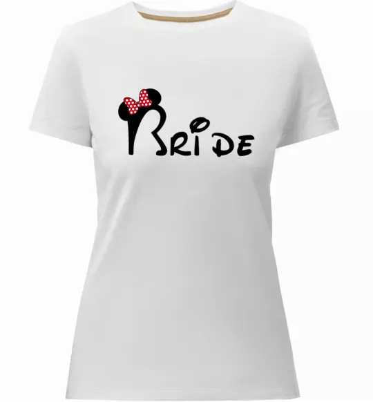 Жіноча преміум футболка Bride Міккі Білий фото