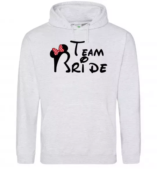 Жіноча толстовка (худі) Team Bride Міккі Сірий меланж фото