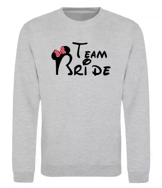 Світшот Team Bride Міккі Сірий меланж фото