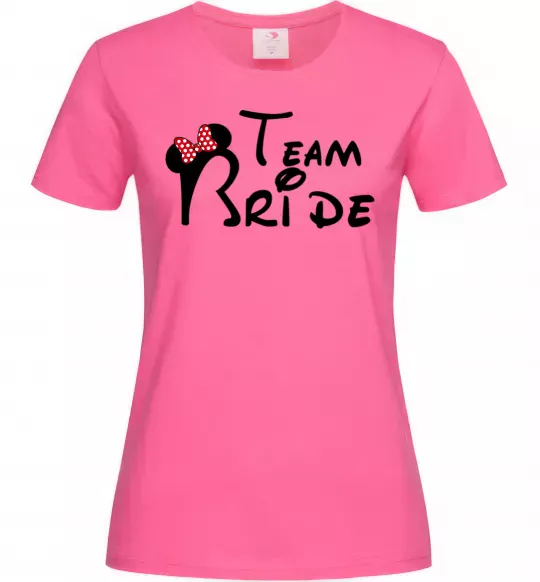 Жіноча футболка Team Bride Міккі Яскраво-рожевий фото