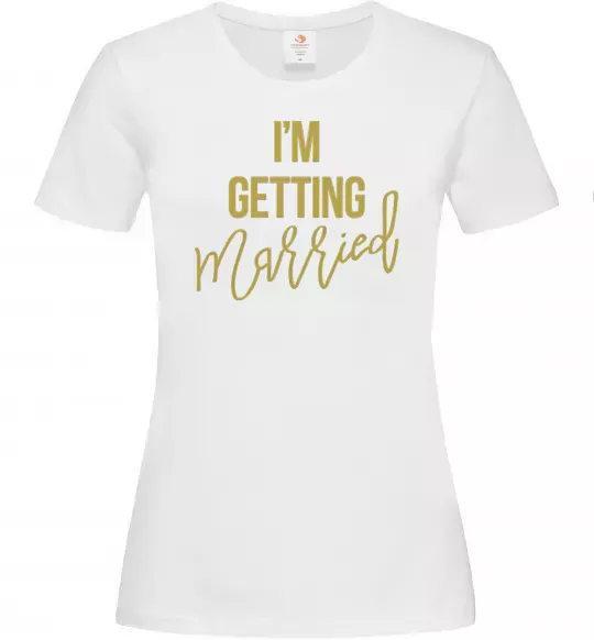 Жіноча футболка I am getting married Білий фото