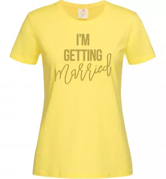 Жіноча футболка I am getting married Лимонний фото