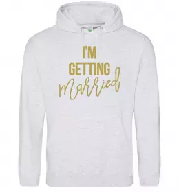 Жіноча толстовка (худі) I am getting married Сірий меланж фото