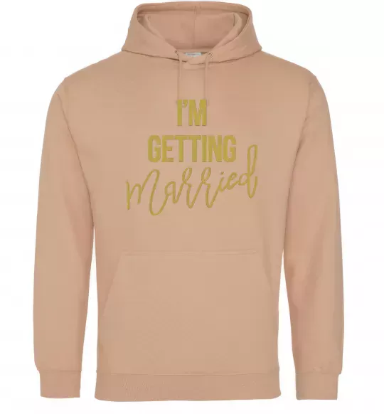 Женская толстовка (худи) I am getting married Песочный фото
