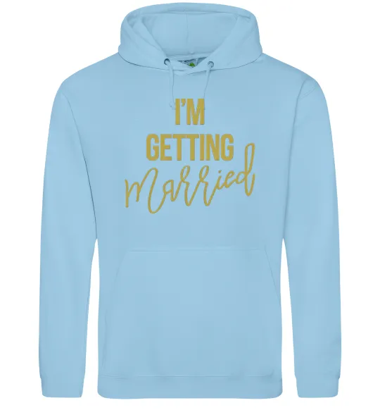 Женская толстовка (худи) I am getting married Голубой фото