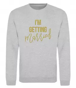 Свитшот I am getting married Серый меланж фото
