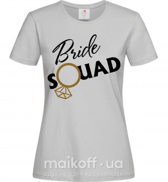 Женская футболка Bride squad brilliant Серый фото