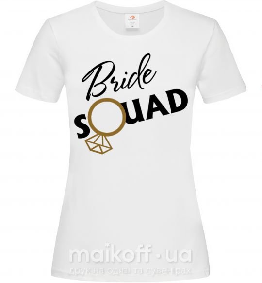 Жіноча футболка Bride squad brilliant Білий фото