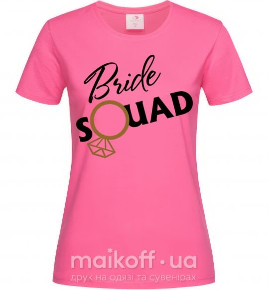 Жіноча футболка Bride squad brilliant Яскраво-рожевий фото