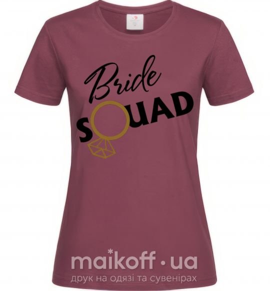 Женская футболка Bride squad brilliant Бордовый фото