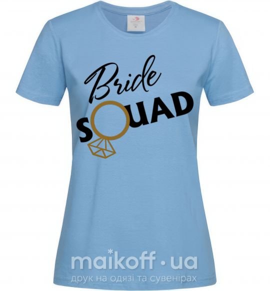 Жіноча футболка Bride squad brilliant Блакитний фото
