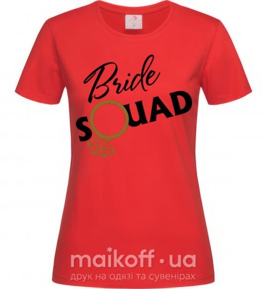 Женская футболка Bride squad brilliant Красный фото