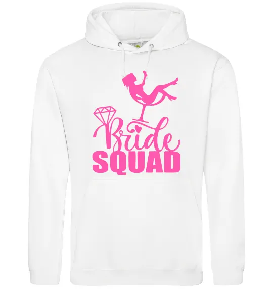 Женская толстовка (худи) Bride squad brilliant Белый фото