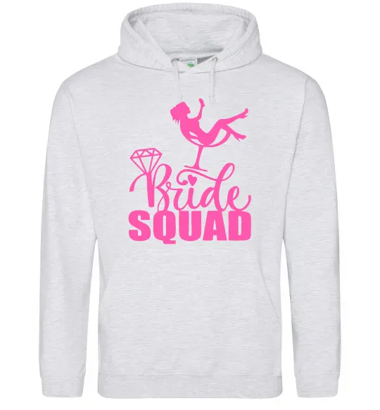 Женская толстовка (худи) Bride squad brilliant Серый меланж фото