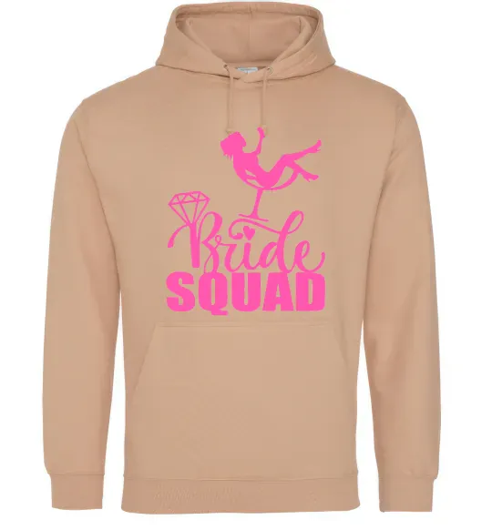Женская толстовка (худи) Bride squad brilliant Песочный фото