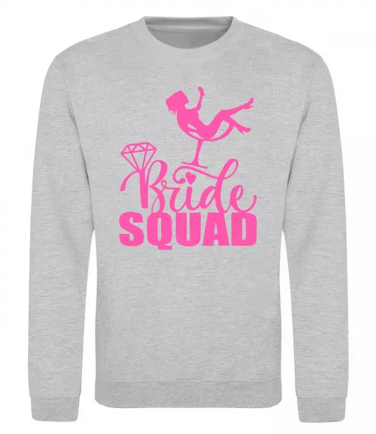 Свитшот Bride squad brilliant Серый меланж фото