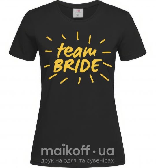 Жіноча футболка Team bride солнышко Чорний фото