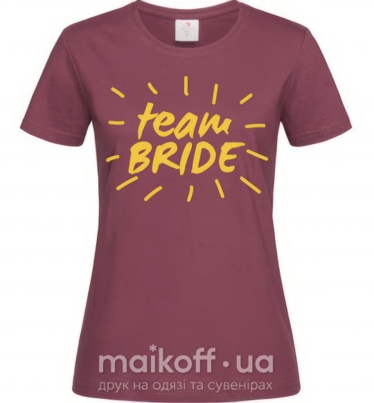 Женская футболка Team bride солнышко Бордовый фото
