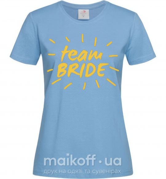 Жіноча футболка Team bride солнышко Блакитний фото