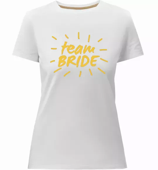 Жіноча преміум футболка Team bride cонечко Білий фото