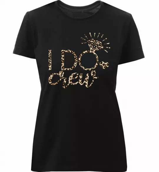 Жіноча преміум футболка I do crew Чорний фото