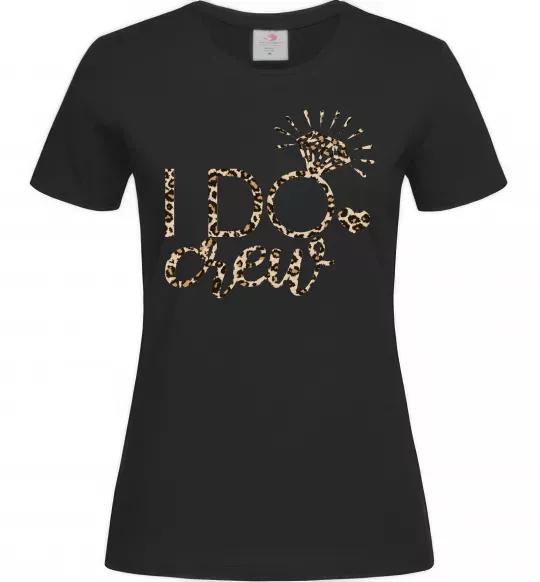 Женская футболка I do crew Черный фото