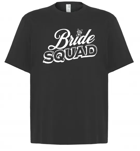 Футболка Оверсайз Bride squad pink Чорний фото