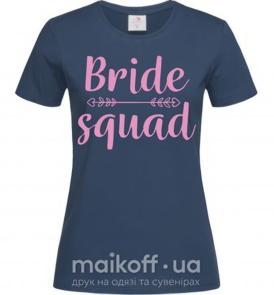 Женская футболка Bride squad pink Темно-синий фото