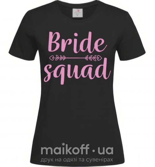 Жіноча футболка Bride squad pink Чорний фото