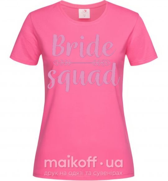 Жіноча футболка Bride squad pink Яскраво-рожевий фото