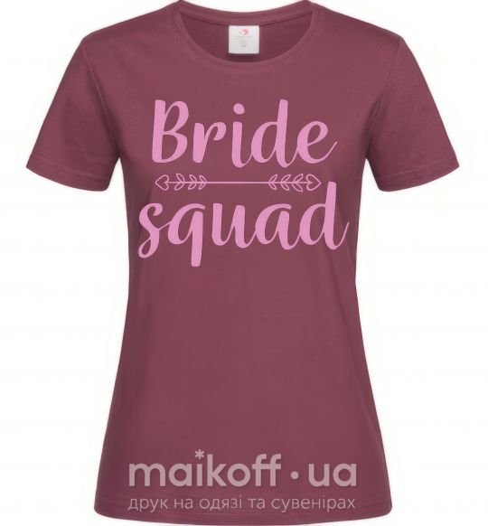 Женская футболка Bride squad pink Бордовый фото